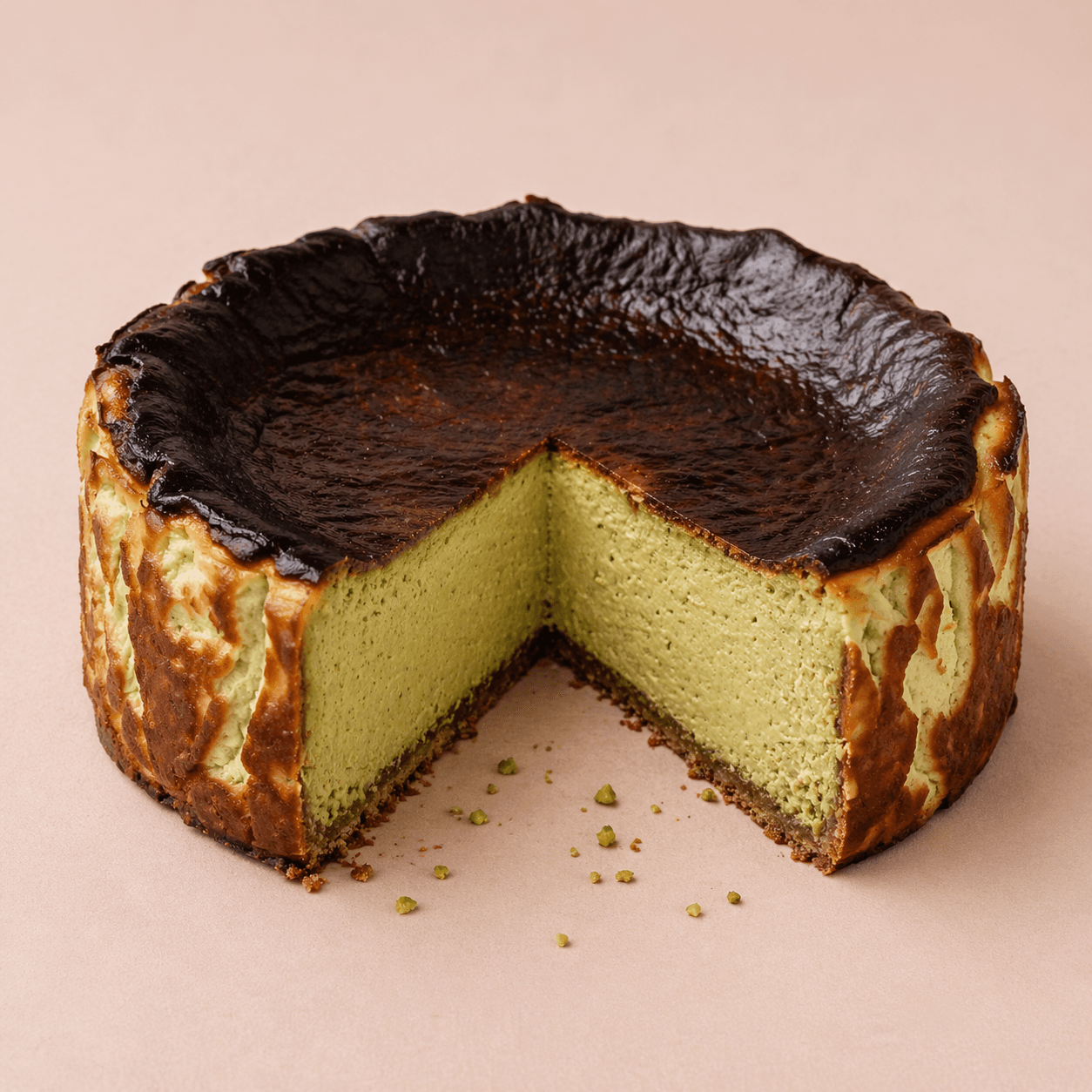 Pistachio Basque Cheesecake